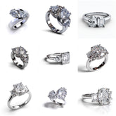 LR_003 : Creative Concept, 1000+ Ladies Rings Designs – Pear Splits & Oval Bypasses: A Delicate Array of Asymmetrical White Diamond Engagement Rings